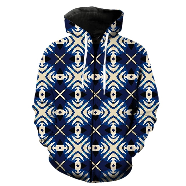 Sudadera con capucha y cremallera para hombre, estilo retro étnico exótico, estilo Harajuku, divertida, moda urbana, genial, con estampado 3D, unisex, informal, de gran tamaño