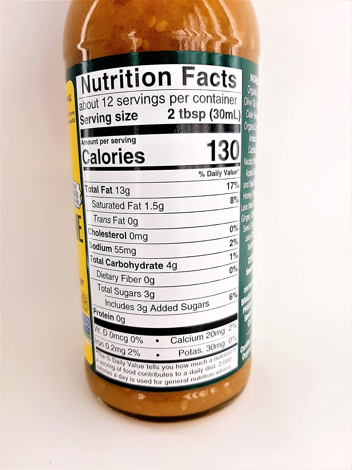 (2 pack) Bragg, Organic Dressing & Marinade with Apple Cider Vinegar, Ginger & Sesame, 12 fl oz