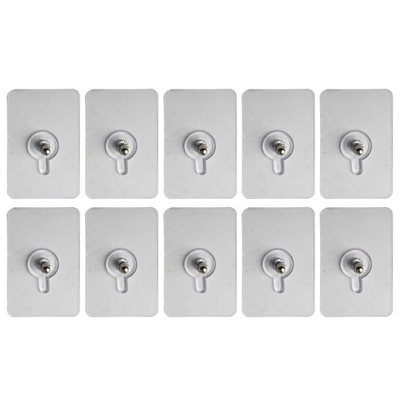 Wuweikeji 10- pack Invisible Wall Hooks, No-Drill Picture Hangers, Transparent Adhesive Screw Stickers for Home Decor, Damage-Free, Up to 22 lbs