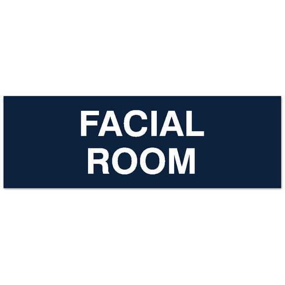 Signs ByLITA Basic Facial Room Sign | Easy Installation | Durable Wall or Door Sign (Navy Blue / White) - Large