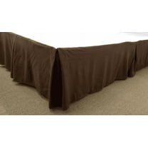 Qutain Linen Tailored Bed Skirt Dust Ruffle Solid Chocolate Brown Twin Size
