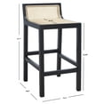 thumbnail image 3 of SAFAVIEH Saito Square Low Back Counter Stool, Black/Natural, 3 of 13
