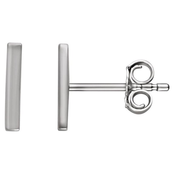 14k White Gold Bar Earrings - .3 Grams