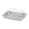 thumbnail image 3 of Fiocias 304 Stainless Steel Serving Tray with Dome Lid Covered Food Tray Serving Platter 36x27x5cm, 3 of 9