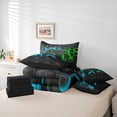 thumbnail image 6 of Castle Fairy Gradient Gamer Bedding Comforter Set,Abstract Hexagon Queen Bedding Sets, 6 of 8