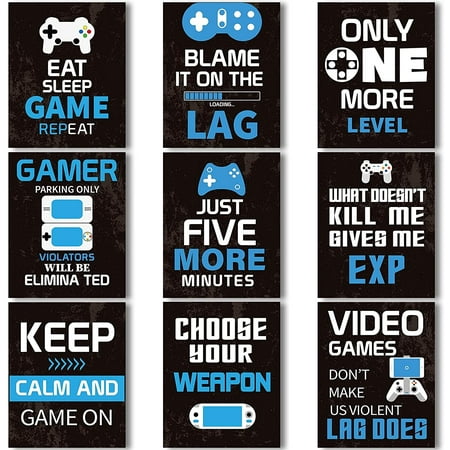 9 Pieces Video Game Wall Art Prints Gaming Wall Decor Posters Inspirational Quote Gamer Posters Motivational 9 Pieces Video Game Wall Art Prints Gaming Wall Decor Posters Inspirational Quote Gamer Posters Motivational