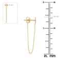 thumbnail image 4 of KoolJewelry 14k Yellow Gold 6mm Square Diamond-Shaped Stud Drape Earrings, 4 of 5