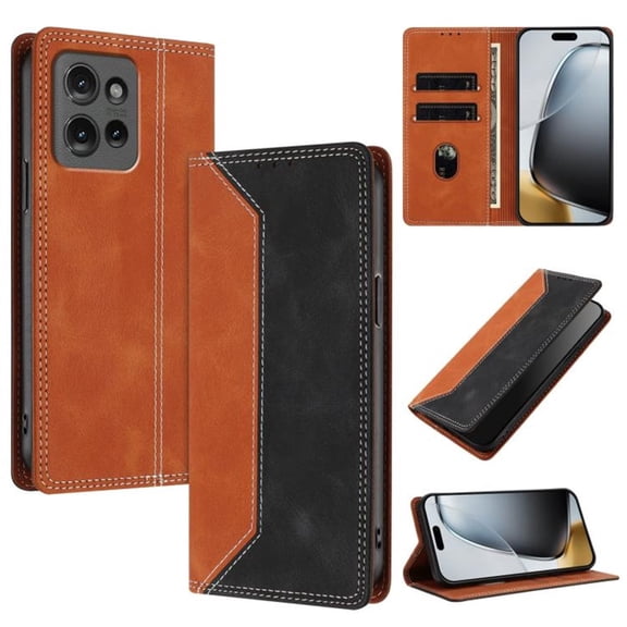 Leather For Motorola Moto G 5G 2026 6.7-inch Case , RFID Blocking,Flip Color blocking Wallet Leather Case With Card Holder Magnetic Closure Shockproof Kickstand Protective Phone Cases,8 Color
