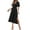 Black, variant on LOVZFMLL Summer Dresses for Women Ruffle Short Sleeves V Neck Wrap Beach Vacation Swing Maxi Long Dresses with Split Wine S