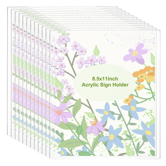 Uxcell Acrylic Sign Holder, 6 Pack 8.5x11 Clear Picture Frame, Horizontal