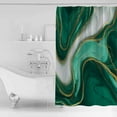 thumbnail image 2 of Shower Curtain Bathroom Set Abstract Green Marble Texture Waterproof Fabric Shower Curtains with Grommets&Hooks Modern Fluid Art Privacy Bath Curtain for Bathtub 60x72in, 2 of 7
