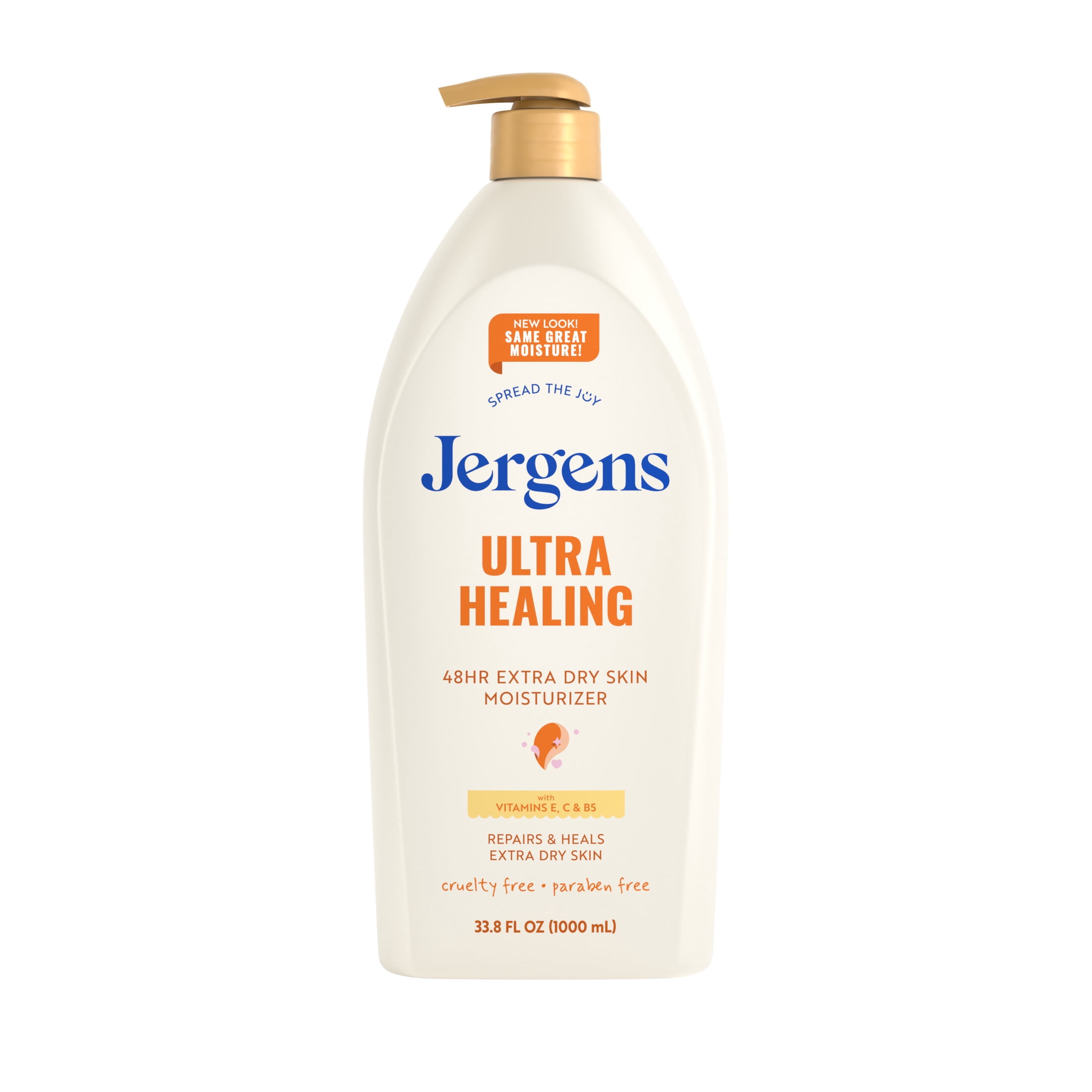 (4 pack) Jergens Ultra Healing Hand and Body Lotion Dry Skin Moisturizer, Vitamins C, E, B5, 33.8 fl oz