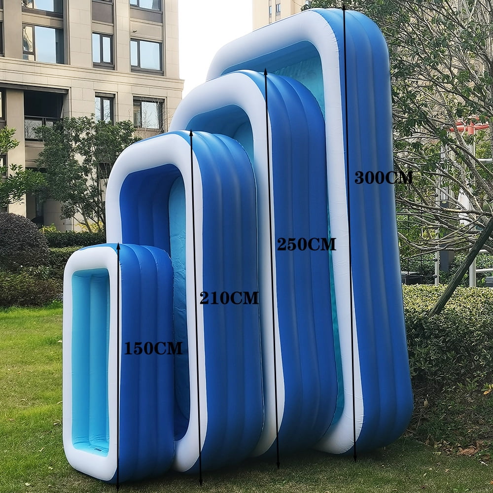 Inflatable Swimming Pool, 98’’ × 55’’ × 20.5’’ Large & Thickened Family Swimming Pool for Garden, Outdoor, Backyard, Suitable for Adults and Family