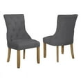 thumbnail image 5 of Rustic Oak Wood Dining Set with Chairs and Bench Upholstered with Gray Linen, 5 of 5