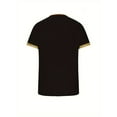 thumbnail image 2 of Men’s Short Sleeve Polo Shirt Casual Slim Fit Shirts Contrast Color Patchwork T Shirts Tops Black XL, 2 of 6