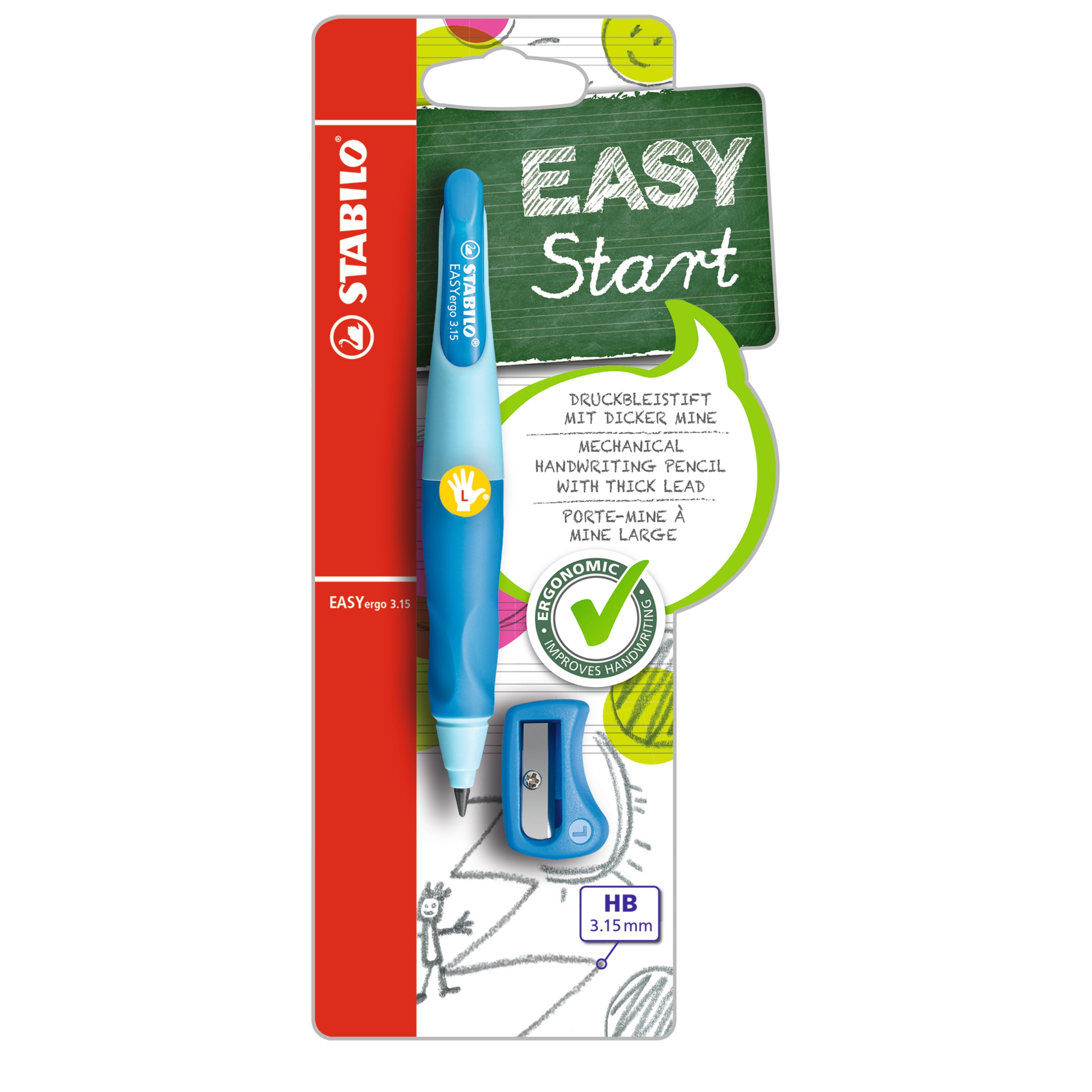 EASYergo Mechanical Pencil, Left-Handed, Light Blue/Dark Blue Walmart.com