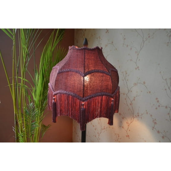 BespokeByNikita Victorian Dome Purple Silk Lamp Shade