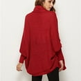 thumbnail image 2 of SWSMCLT Women's V Neck Sweater Open Front Cardigan High Low Fall Loose Sweaters Long Sleeve Top Soft Oversized Red Small-X-Large, 2 of 5