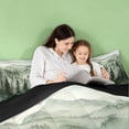 thumbnail image 5 of meiyoeat Green Pine Green 7pcs Queen Bedding For Girls,Nature Scenery Bedding Comforter Set Queen For Adults,Black Reversible, 5 of 7