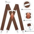 thumbnail image 2 of Qcwqmyl Coffee Men Suspenders Vintage 4 Swivel Hooks Adjustable Adult Braces Belts Loop Suspenders, 2 of 6