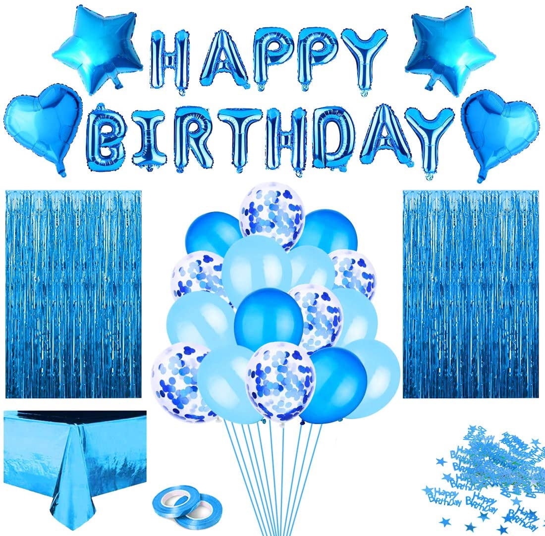 2.7m length 9ft Blue & Silver Stars Holographic Happy 30th Birthday Banner