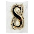 thumbnail image 3 of Ambesonne Letter S Tablecloth Rectangular Table Cover, Uppercase S Fiery Hot, 52"x70", Orange Black Tan, 3 of 4