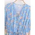thumbnail image 2 of Vintage Fashion Women Hippie Wild Floral Print Bohemian Mini Dresses Summer Ladies Flare 3/4 Sleeve Rayon Holiday Boho Dress, 2 of 6