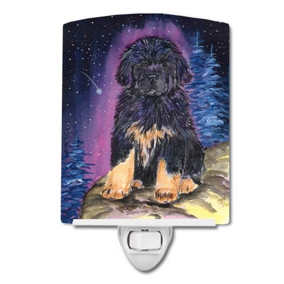 Caroline's Treasures SS8440CNL Starry Night Tibetan Mastiff Ceramic Night Light, 6x4x3", multicolor