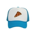 thumbnail image 1 of Adult Men's Pepperoni Pizza Slice Rope Foam Trucker Hat, White/Aqua, 1 of 2