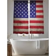 thumbnail image 5 of Independence Day Sheer Curtains 2 Panels Set Retro USA Flag Patriotic Vintage Sheer Window Curtains Light Filtering Rod Pocket Voile Drapes for Bedroom Living Room 52"x63", 5 of 8