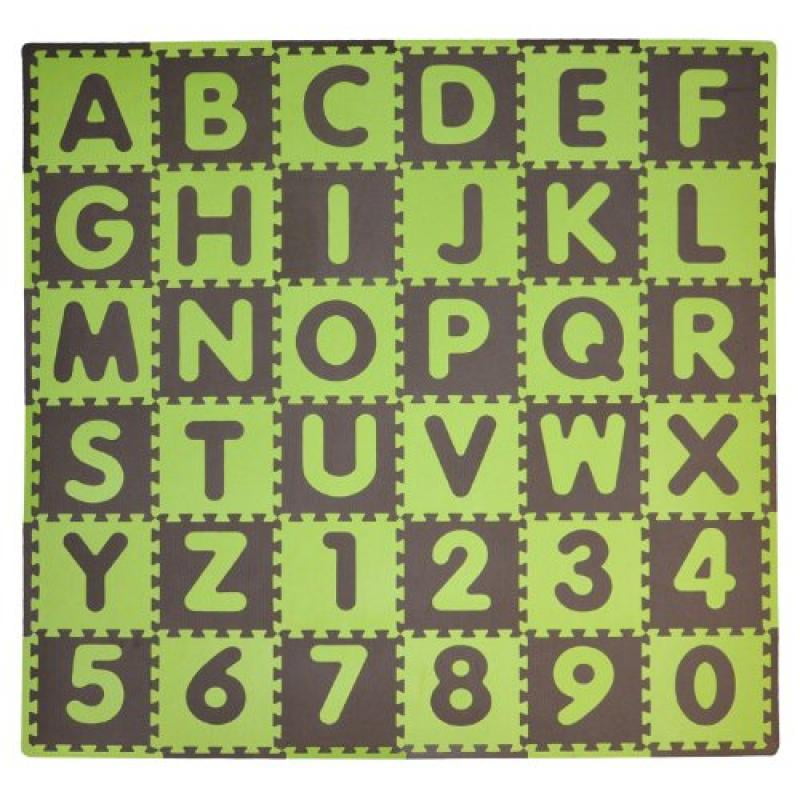 Tadpoles 36 Sq Ft Abc Floor Mat Green Brown Walmart Com