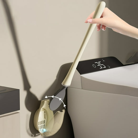 Boreal Craft Modern Flexible Silicone Toilet Casp For Home 2025 Upgrade Silicone Toilet Brush Ergonomic Toilet Brush And Holder Set Toilet Bowl Brush Wall Mounted Toilet Bathroom Organizer Countertop