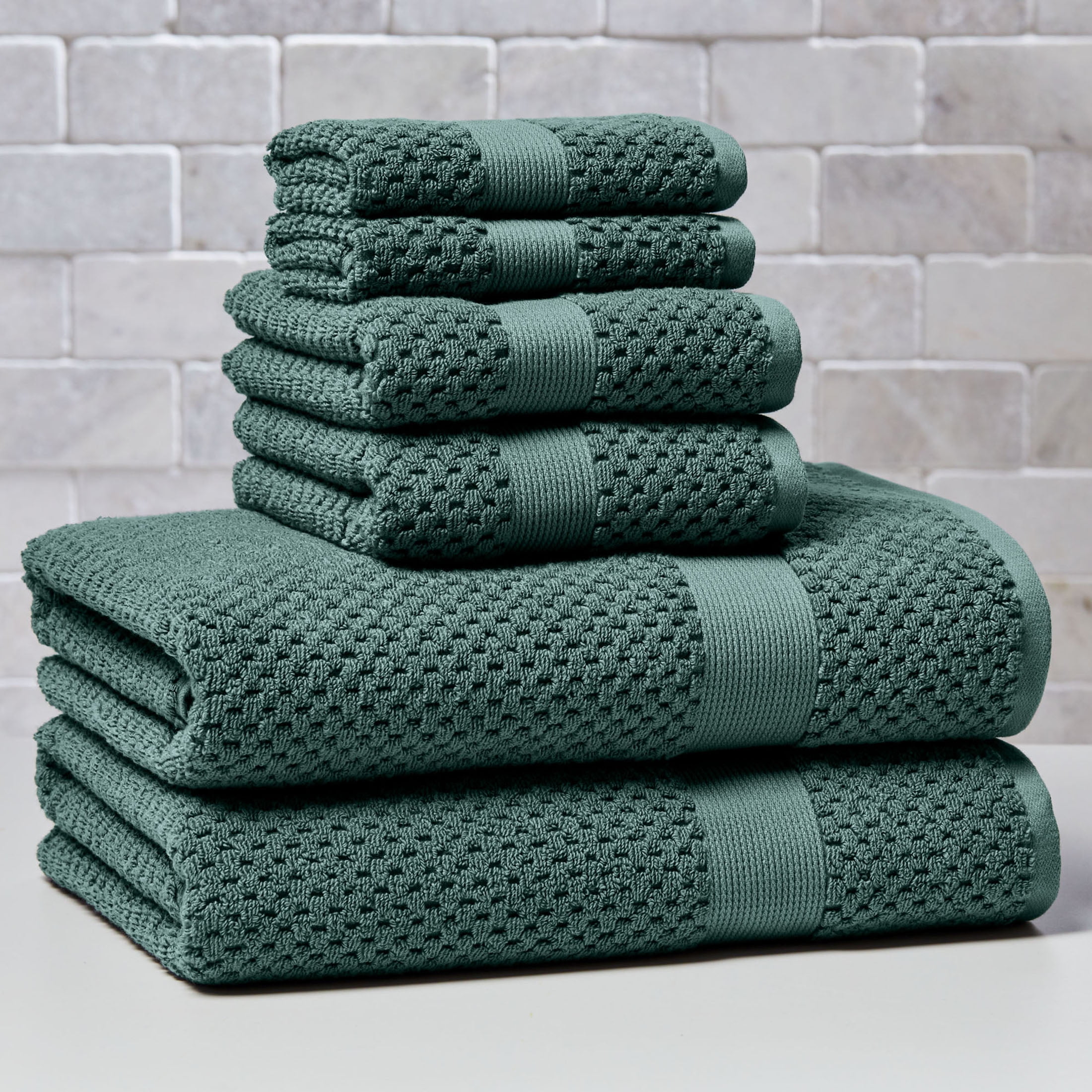 Better Homes & Gardens Signature Soft Cotton Popcorn Textured Hand Towel, Nimbus Blue