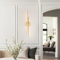 thumbnail image 6 of LED 12W Bathroom Mirror Light 32" Bush Gold Linear Wall Light for Living Room Staircase Bedroom,3000K Warm Light Triac Dimmable, 6 of 14