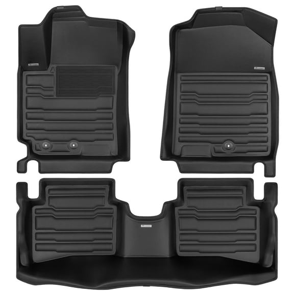 TuxMat - For Hyundai Accent 2018-2022 Models - Custom Car Mats - Maximum Coverage, All Weather, Laser Measured - This Full Set Includes 1st and 2nd Rows