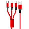 thumbnail image 2 of Cable de carga múltiple de 1,2 m 3A, cable de carga USB 3 en 1 con teléfono/tipo C/conector micro USB para teléfonos móviles/Samsung Galaxy/Huawei/Pixel/LG/tabletas MFZFUKR 2035665-1, 2 of 8