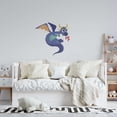 thumbnail image 2 of Blue Dragon Breathing Fire for Nursery Vinyl Wall Decal - Cute Mythical Beast Drawing for Kid's Bedroom Wall Decor - 20" x 19" - 28" x 22", 2 of 5