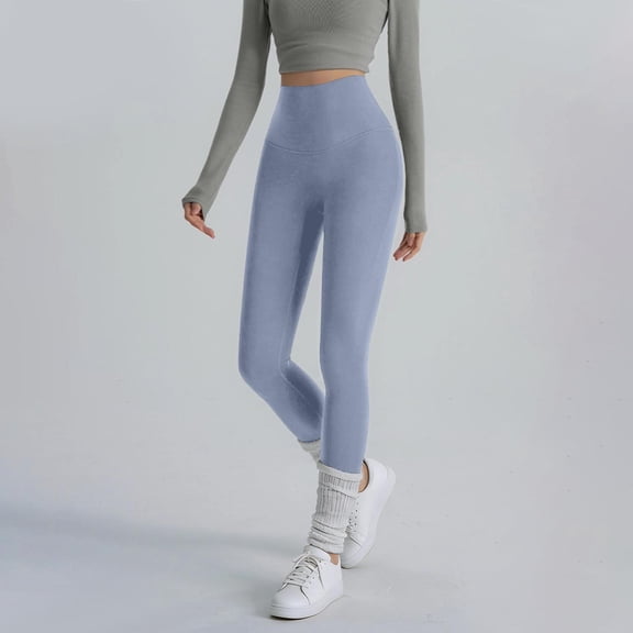 Mceream High Waisted Leggings for Women Tummy Control Plus Size Seamless Butt Lifting Leggings Compression Yoga Pants for Gym Running and Everyday Wear Light Blue XL