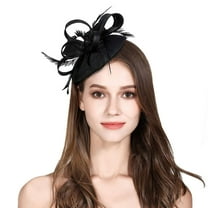 Visland Women Fascinator Hat, Faux Feather Bow Mini Fashion Headwear for Wedding Church Tea Party Banquet