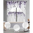 thumbnail image 2 of Purple Eucalyptus Leaves Swag Kitchen Curtains Sets for Windows 24 Inch Length, Summer Watercolor Leaf Short Window Curtain Panels Swags Valances and Tiers 3 Piece Set for Cafe/Dining Room, 2 of 5