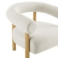 thumbnail image 6 of Armchair Accent Chair, Ivory White Natural, Fabric, Living Kitchen Cafe Bistro Hospitality Restaurant, Modern Contemporary HB36294, 6 of 9