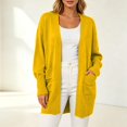 thumbnail image 5 of COMVALUE Women's Classic Cardigans Long Sleeve Open Front Casual Knit Cardigan Sweaters Coat Soft Outwear (Yellow, XL), 5 of 7