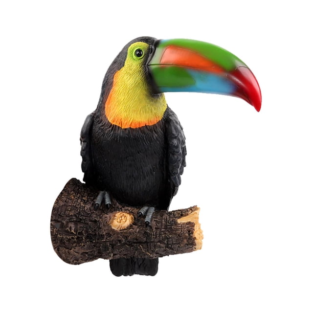 Modelo de tucán, decoración de jardín, librería, figurita de pájaro, Patio exterior, árbol, adornos colgantes, salvaje, juguetes para niños y niñ color 1 Baoblaze Mini estatuilla de pájaro