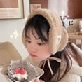 thumbnail image 3 of Fashion New Cute Bear Outdoor Riding Foldable Cold Protection Tie Plush Earmuffs Plush Ear Cover Ear Warmer Soft Plush Earflap BEIGE, 3 of 8