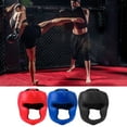 thumbnail image 4 of Eigraketly Casco de kick boxing ajustable para un ajuste fácil y seguro Casco de kick boxing de cuero duradero Muay Thai Boxeo negro, 4 of 6