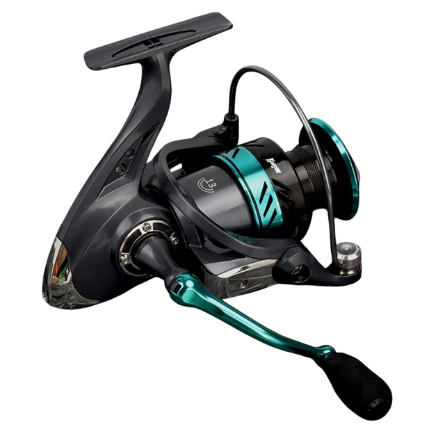 Carrete Pesca Bloosom Ligero Rueda Giratoria Rápida Negro/Azul