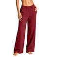 thumbnail image 3 of Thousandth Wide Leg Sweat Pants for Womens Fashion High Waisted Baggy Sweatpants Casual Drawstring Loose Fit Workout Pants with Pockets, 3 of 7