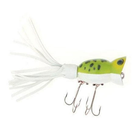 Arbogast Bass Fishing Lure G760-06 Hula Popper 3/8 OZ Frog White Belly (Best Topwater Frog For Bass)