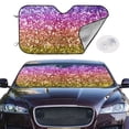 thumbnail image 2 of Uemuo Glitter Rainbow Pattern Accordion Car Windshield Sun Shade, Foldable Reflective Sun Visor for Car, Reflector Windshield Sunshade-Small, 2 of 7