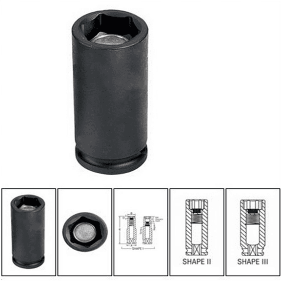 Grey Pneumatic 3/8" Drive x 10mm Magnetic Deep Socket, Automotive Specialty Parts